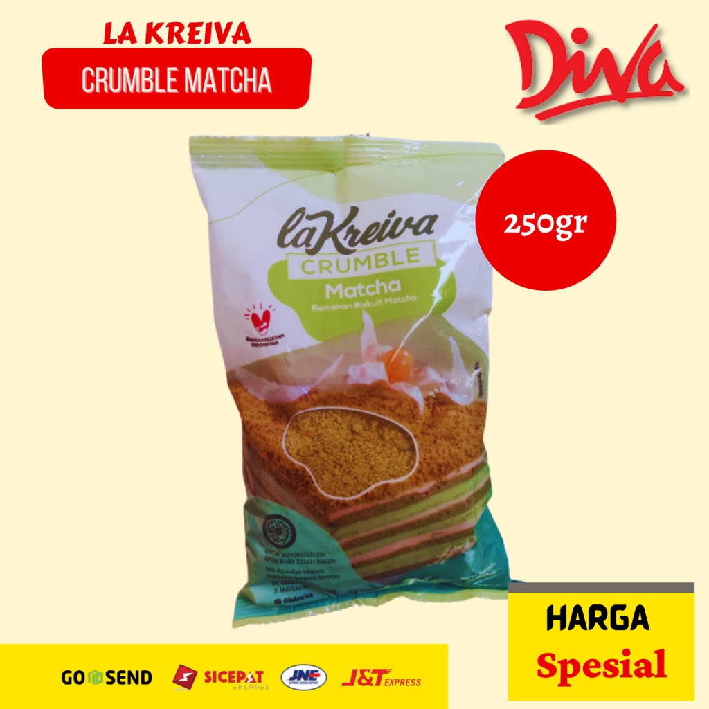 

[250gr] La Kreiva Crumble Matcha / Remahan Biskuit Matcha Pack