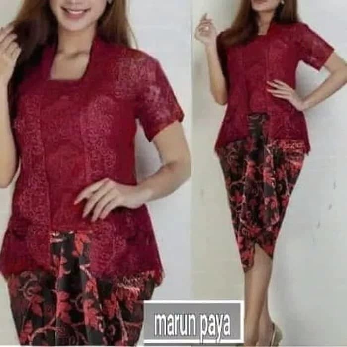 kebaya brukat pendek motif trendy