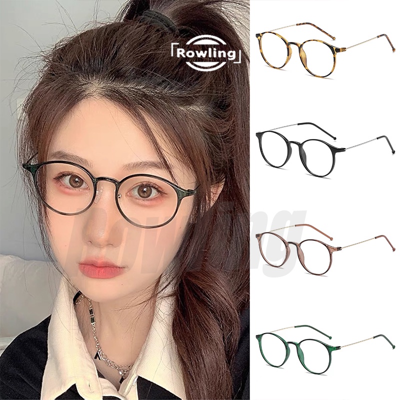 Rowling(ka-260)Kacamata Lensa&amp;Frame/New Fashion Blue Light Blocking Reder/Kacamata Bulat Wanita Import Kacamata Fashion