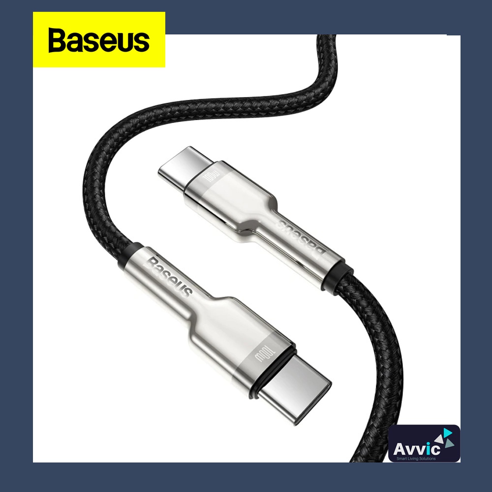 Baseus Metal Kabel Data Type C To Type C 100W 5A Fast Charging PD Quick Charge 1 Meter