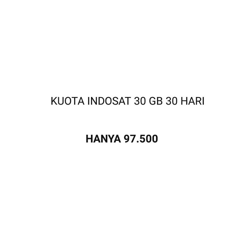 KUOTA INDOSAT 30 GB 30 HARI