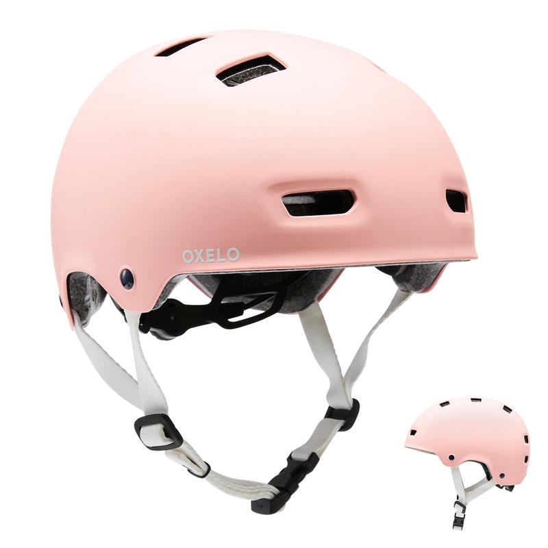 Decathlon Oxelo Inline Skating Skateboarding Scootering Helmet Mf500 - Bridal Pink - 8586685