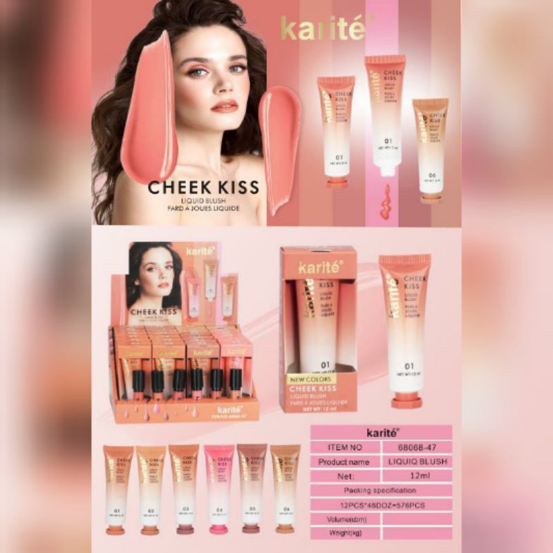 [PER 6PCS ]LIQUID BLUSH CHEEK KISS KARITE NO.68068-47