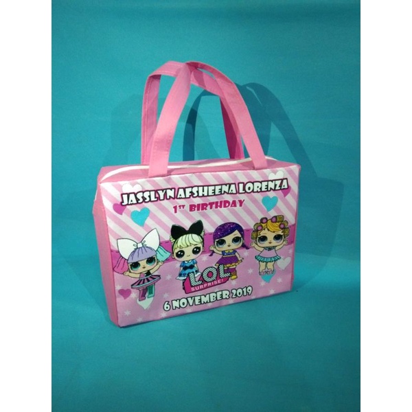 

tas ultah/souvenir tas ultah/tas resleting lol/goodiebag ultah