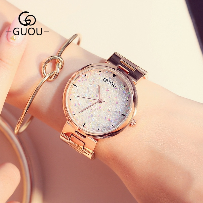 【Factory Outlet】【Gift box packaging】 Guou Watch Stainless Brand