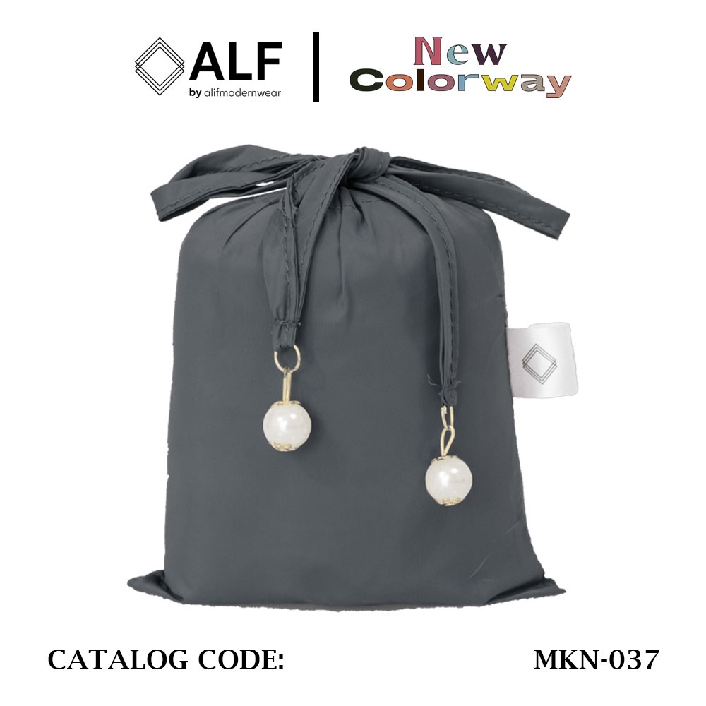 ALIF MUKENA MINI PARASUT PREMIUM KOREA TRAVEL - BLACKENED PEARL ( MKN-037 )