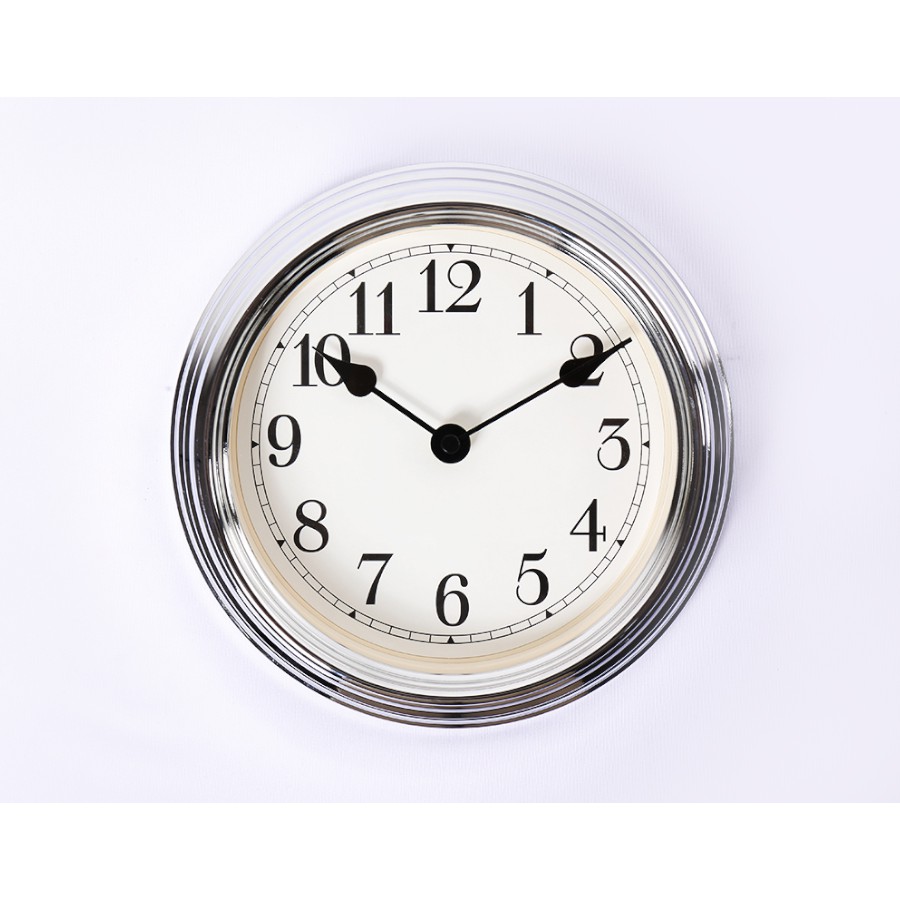 Scandia Jam Wall Clock Chrome Frame 22cm Code 220 P046085 Shopee