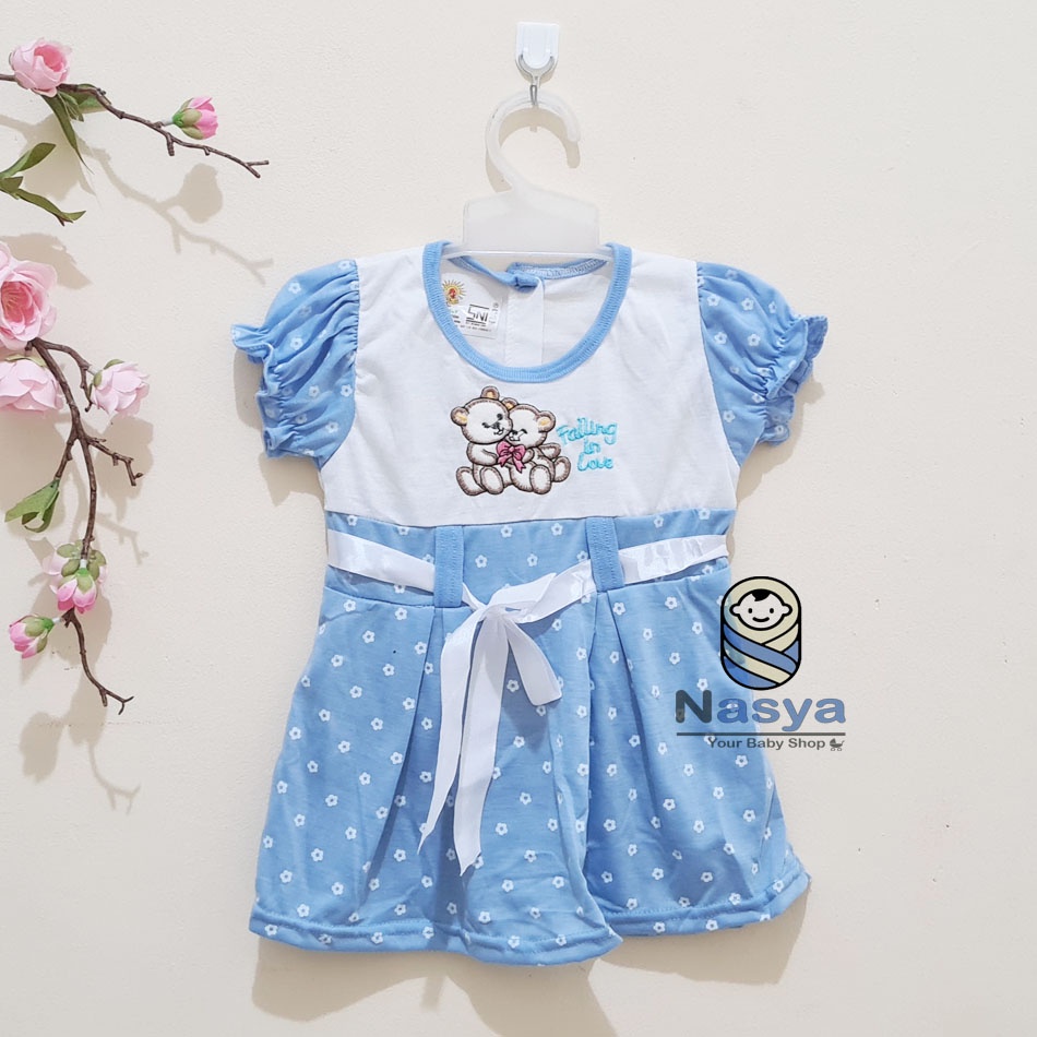 [MK-006] Dress Anak Perempuan / Dress Kerah Bayi dengan renda susun (0-12 bulan)