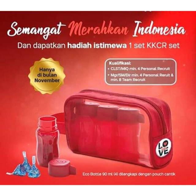 Kkcr set eco bottle 900ml 4pcs dg pouch