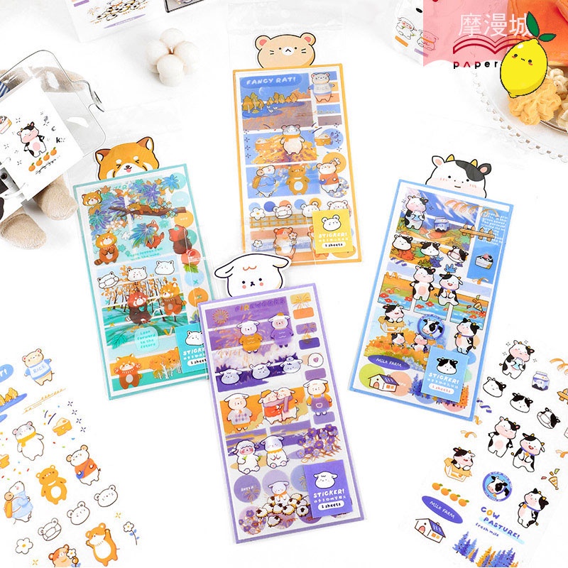 

Stiker Lucu Four Seasons Animal Diary Deco Stickers