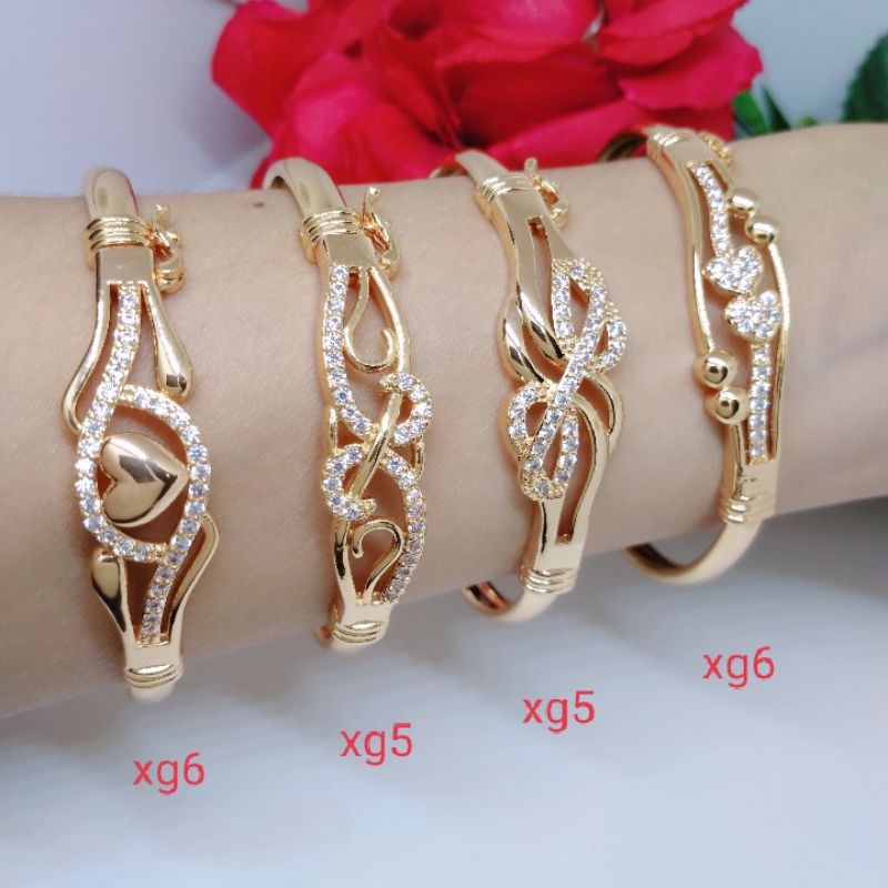 Gelang Tangan Bangle Wanita Titanium Xuping Perhiasan Aksesoris Fashion Lapis Emas Anti Karat