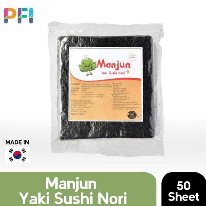 

PROMO MANJUN YAKI NORI SUSHI SEAWEED 125 GR 100% kOREA RUMPUT LAUT 50 sheet MURAH