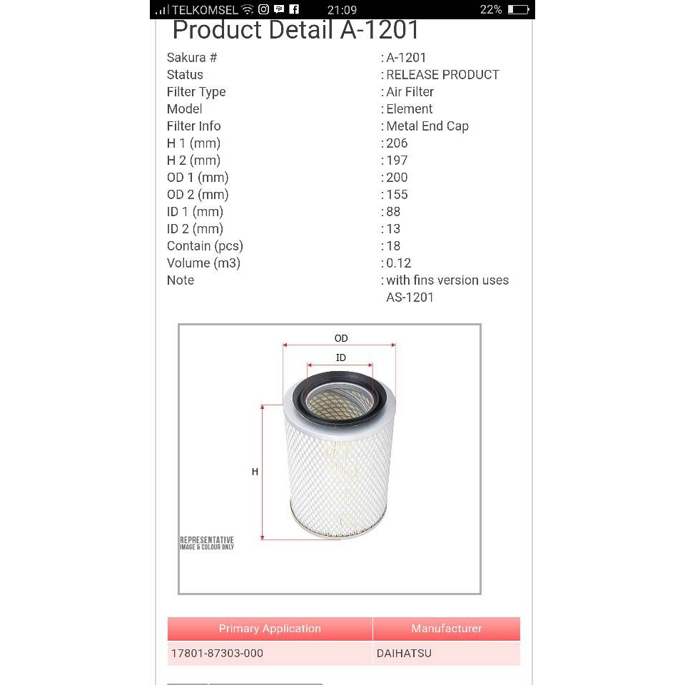 Jual Filter Udara Daihatsu Delta A Sakura Shopee Indonesia