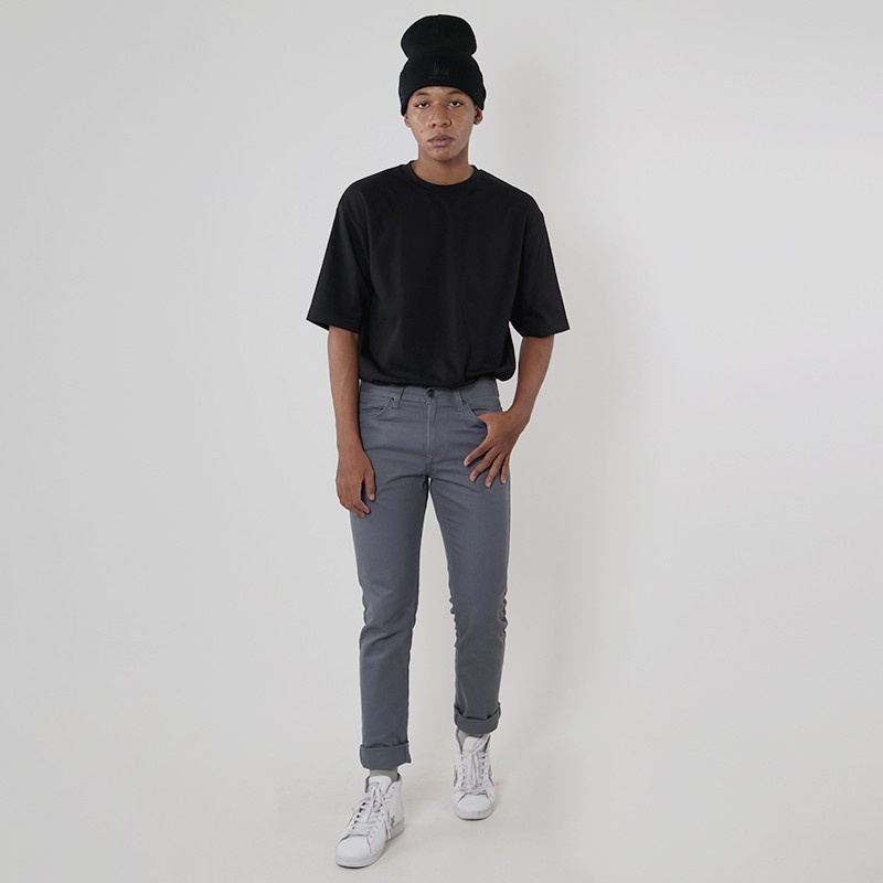 Edwin Celana Jeans Chinos Milan-018 Regular Fit Pria Panjang Grey