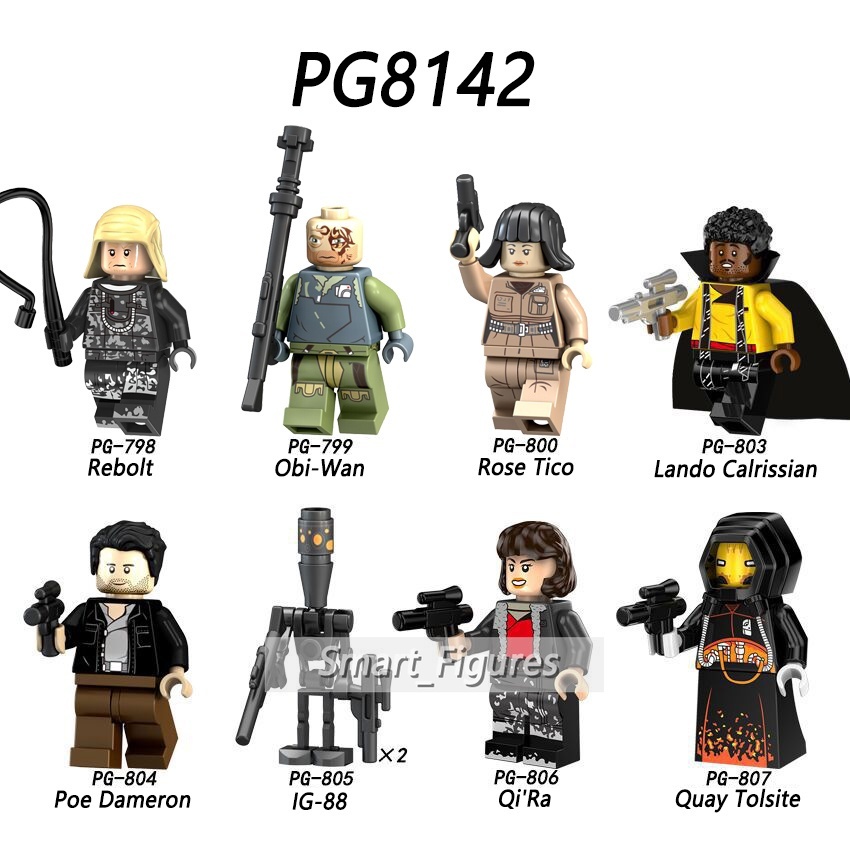 Mini Figures Rebolt Obi-Wan Rose Tico Lando Calrissian IG-88 Quay Tolsite Star Wars PG8142