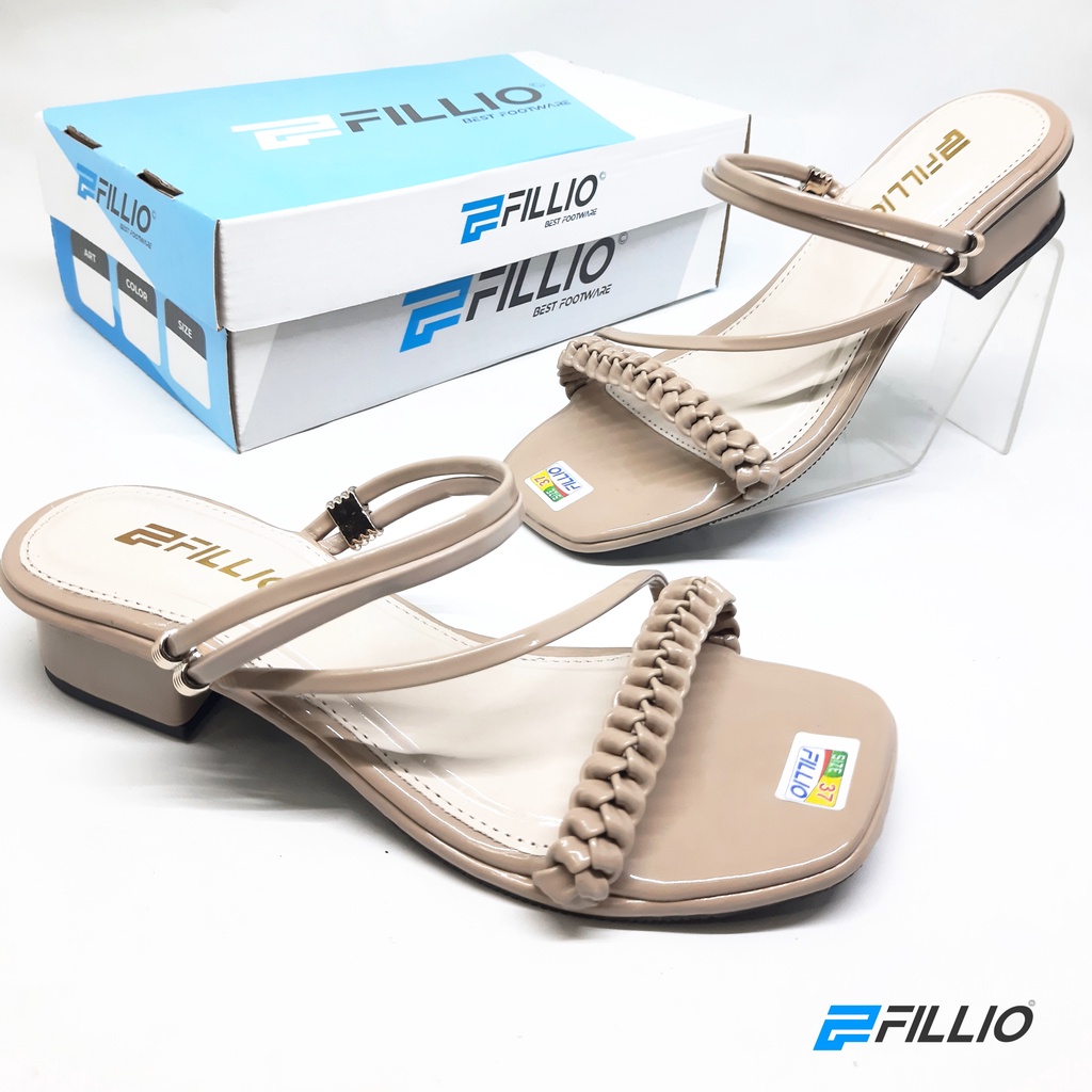 Sandal Heels 3cm Wanita Hak Chunky Fillio K08 Elegan