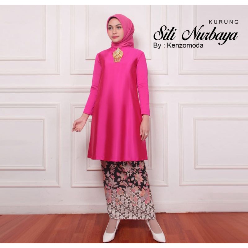 Set kebaya tunik Tafetta / kebaya tunik polos / baju kurung polos / kebaya pesta kondangan modern