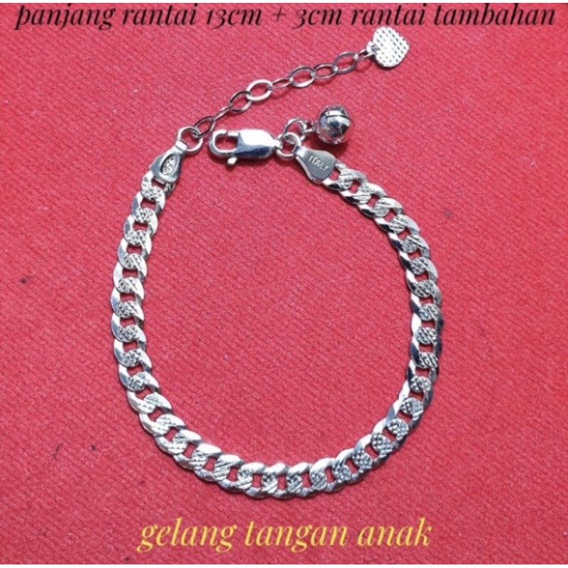 Gelang tangan anak sisik naga gelang tangan perak 925 lapis emas putih 312