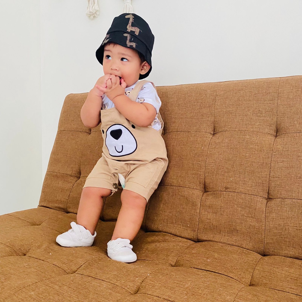 setelan overall anak bayi laki laki balita 6-18 bulan KUMO BEAR / KOALA / ANCHOR WHALE OVERALL / happy lion bear chinos overall jumpsuit  ku