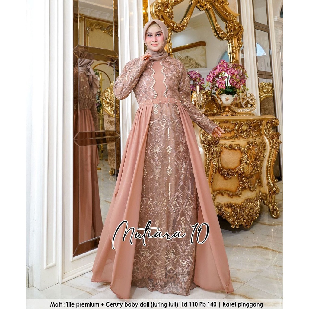 Gamis Lebaran Model Terbaru Pesta Mewah Elegan Kekinian