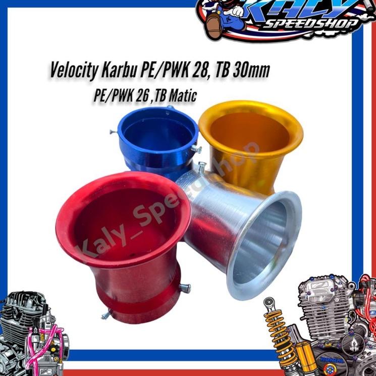 ダ Velocity Throotle Body 26,28,30,32,34  & Karbu PE 26 & PE/PWK 28 panjang 7cm CNC Miliki
