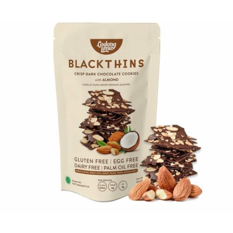 

Blackthins Crisp Dark Chocolate Cookies With Almond 100 gr Cokelat Kukus Krispi Dengan Almond.