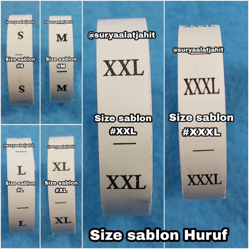 Size sablon HURUF bahan Tafeta @300pcs=rp.3.000/1rol