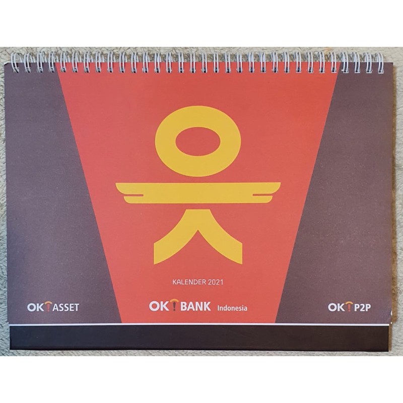 Kalender Meja Bulanan Big Size Exclusive Bank OK Bank Tahun Nov 2020 - Jan 2022
