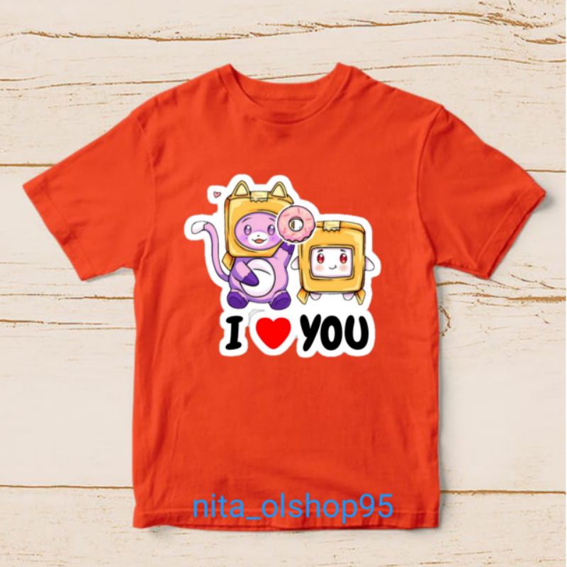 kaos lankybox baju kaos anak lanky box karakter terlaris i love you