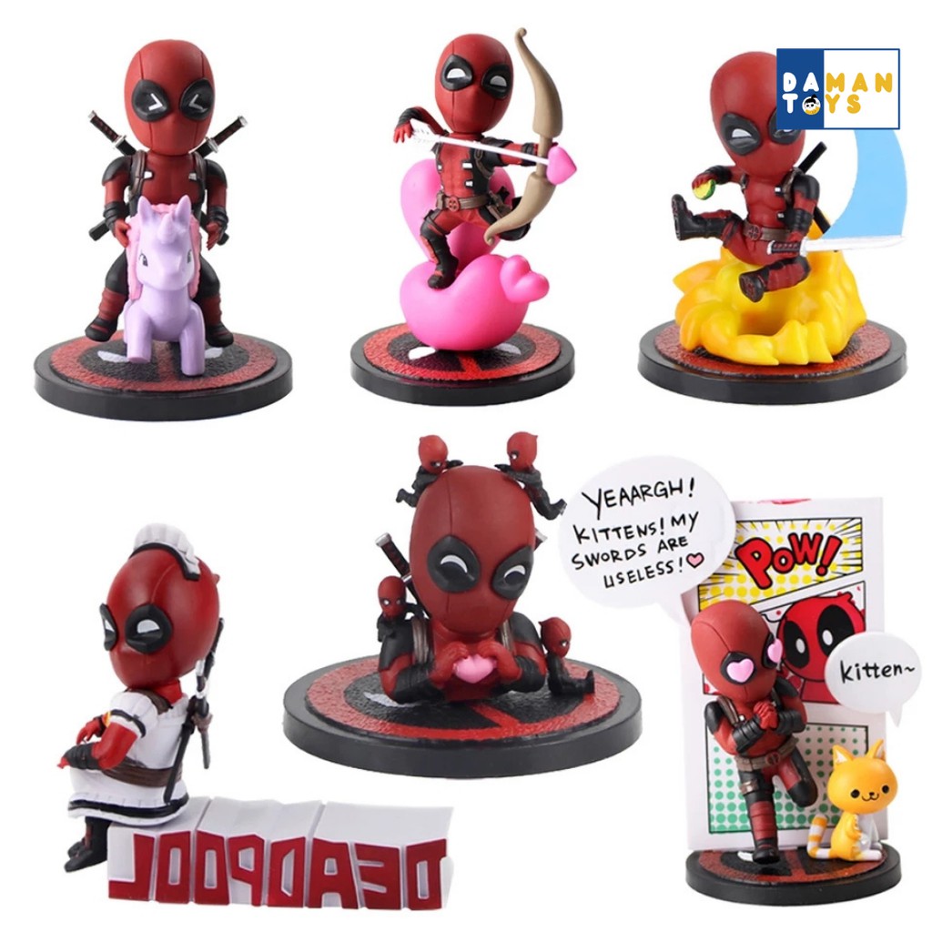 Action Figure Deadpool, Miniatur Pajangan, Pajangan dashboard mobil Superhero