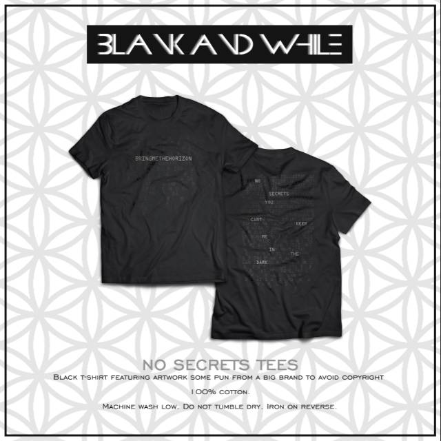 No Secrets BMTH UNOFFICIAL MERCH Bring Me The Horizon / TSHIRT / Kaos Band Horizon Supply