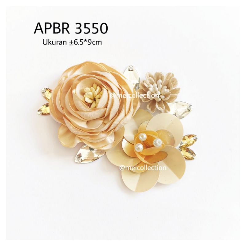 APBR 3550 payet rangkai bunga permata kristal