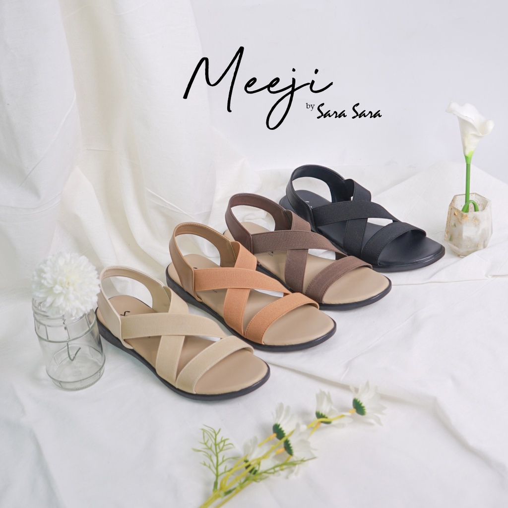 Sara Sara MEEJI Sandal Tali Wanita sepatu sandal cewek sandal flat wanita sandal santai terbaru