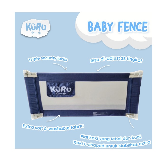 Kuru Baby Bed Rail Pagar Pembatas Pengaman Kasur Ranjang Bayi