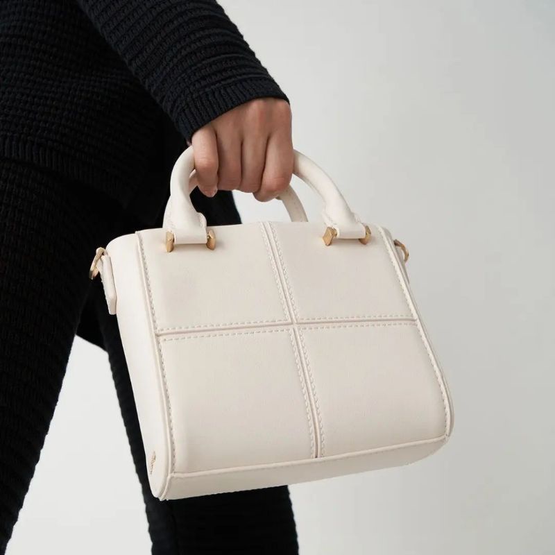 7.7 SALE | CK Textured Panelled Top Handle Bag