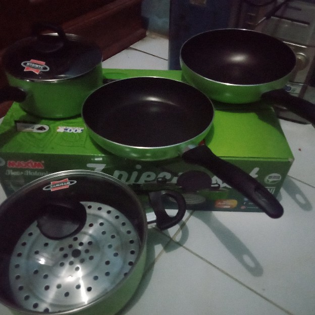 Maxim New Halania 7 Pcs Set . Panci Set 7 Pcs - Hijau . Baru & Original