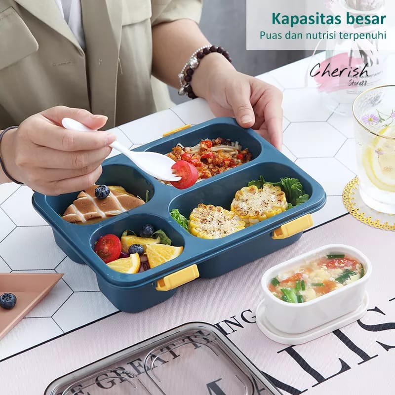 KOTAK MAKAN BERSEKAT TEMPAT MAKAN BPA FREE ANTI TUMPAH