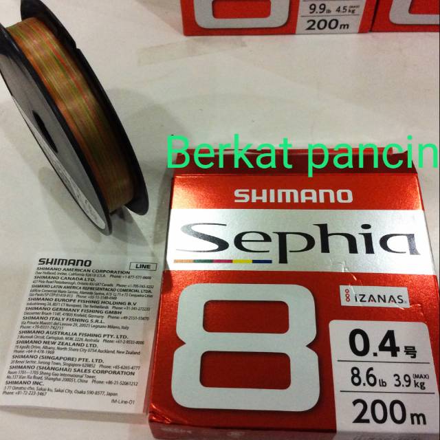 SENAR PANCING SHIMANO SEPHIA 8 PE 200M