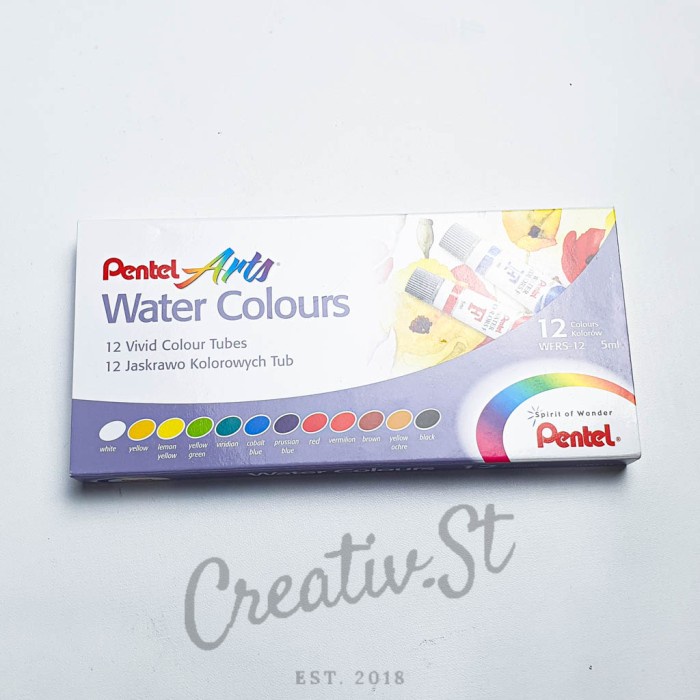 

air-cat- cat air pentel water color 12 warna -cat-air.