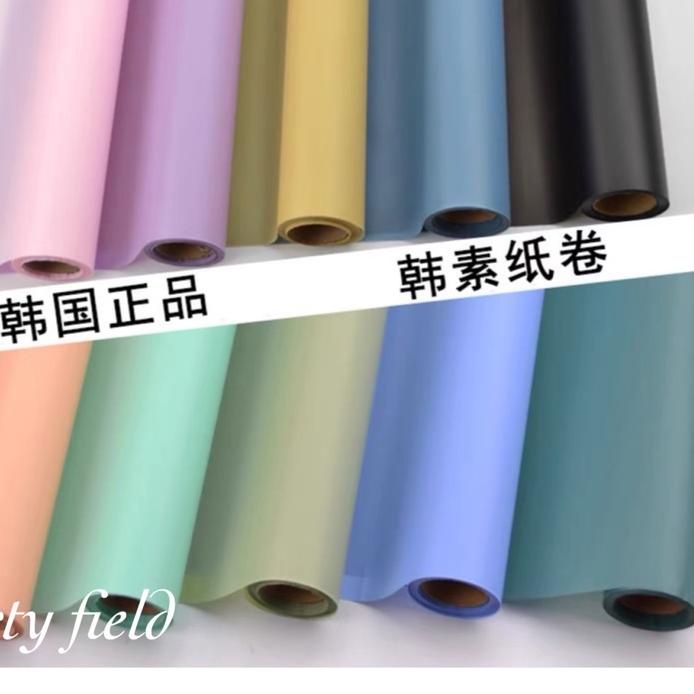 

Terjangkau 20 METER KOREAN flower bouquet wrapping HX001 ROLL / kertas buket bunga cellophane roll