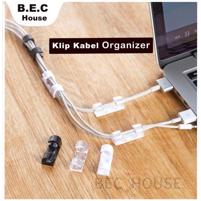 

ORGANIZER-DOCUMENT- KLIP KABEL ORGANIZER CABLE CLIP ISI 20PCS LEM 3M PENGIKAT KABEL - TRANSPARANT,