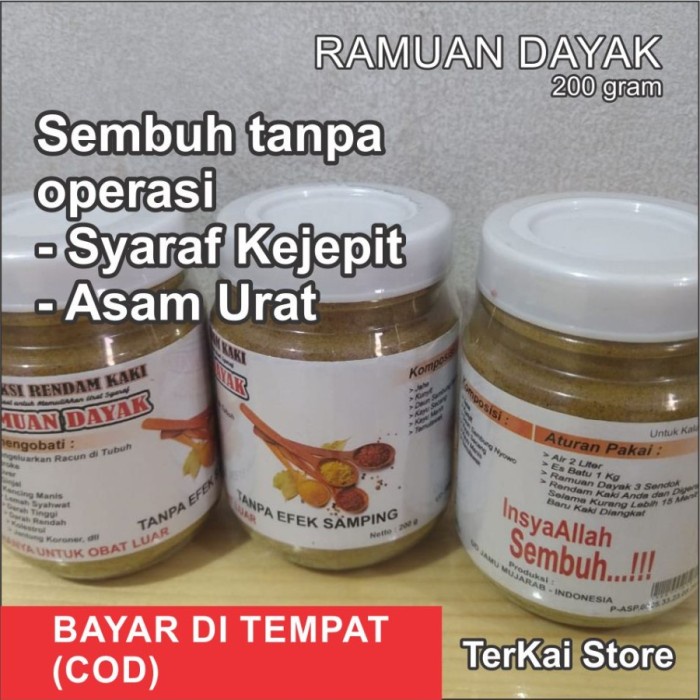 OBAT STRUK HERBAL RAMUAN DAYAK RENDAM KAKI 200GRAM TERMURAH