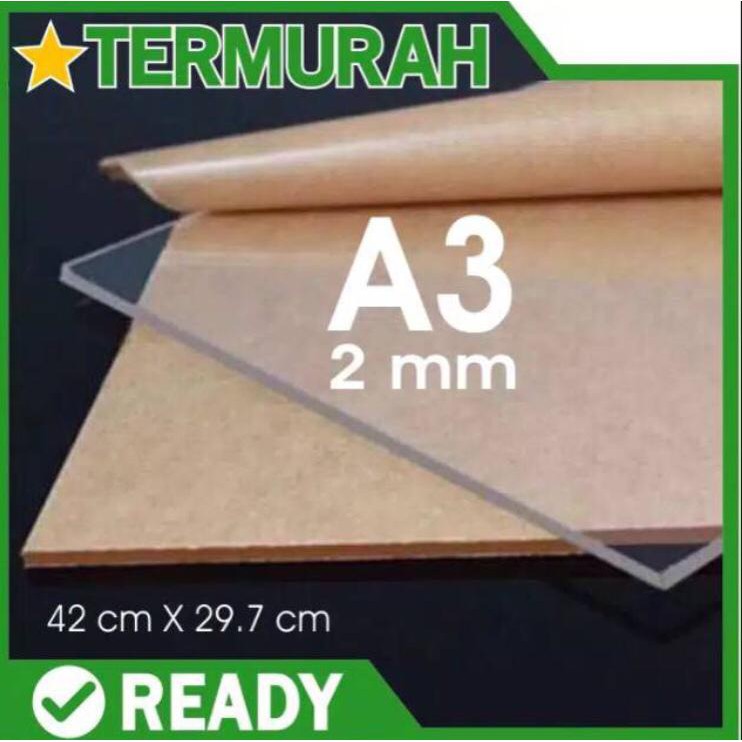 

Akrilik lembaran 2mm bening ukuran A3