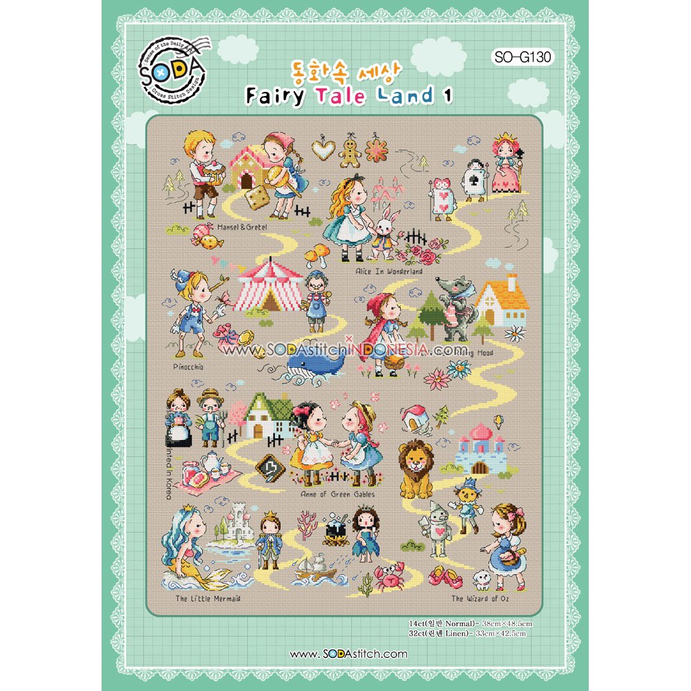 Paket DIY Craft Sulam Kristik Strimin Cross Stitch Sodastitch SO-G130 - Fairy Tale Land 1