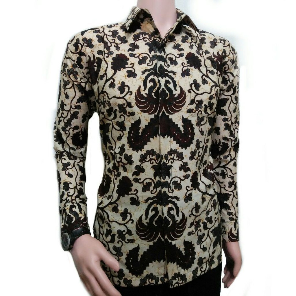 BSWART BATIK HRB026 Kenongo Hem Pendek Padi Pekalongan M L XL Batik Pria MURAH