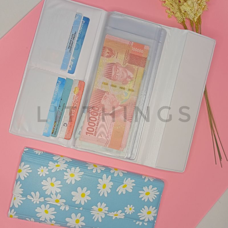 Wallet Organizer Dompet Disiplin Keuangan Dompet Pintar Pengatur Keuangan Bulanan Motif Bunga