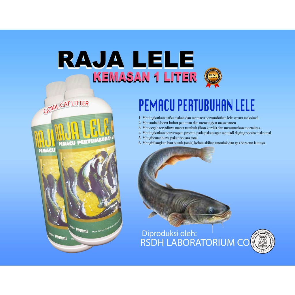 RAJA LELE 1 LITER-VITAMIN PENGGEMUK IKAN-PROBIOTIK PEMACU PERTUMBUHAN IKAN-LELE