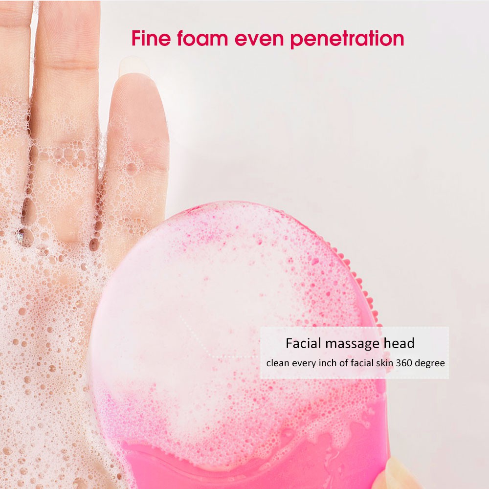 Kemei KM-1069 USB Charging Facial Cleansing Brush Vibrating Skin Care Tool untuk