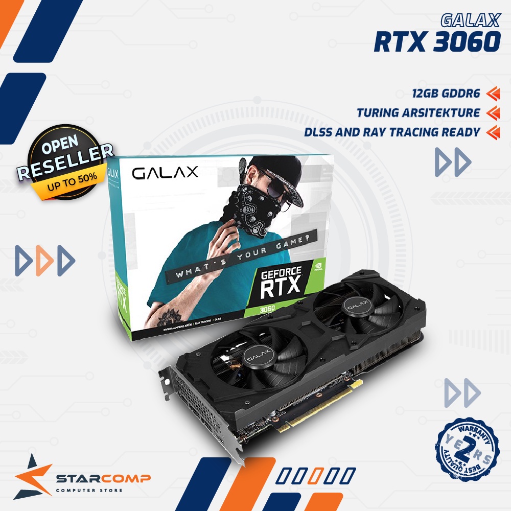 GALAX NVIDIA GeForce RTX 3060 12GB DDR6 (1-Click OC) DUAL FAN RTX3060