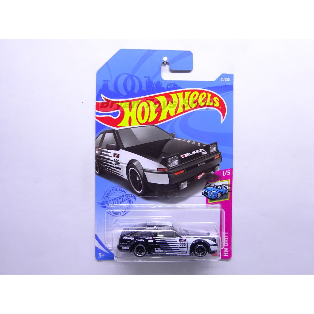 Hot Wheels Toyota AE86 Sprinter Trueno Hitam Falken